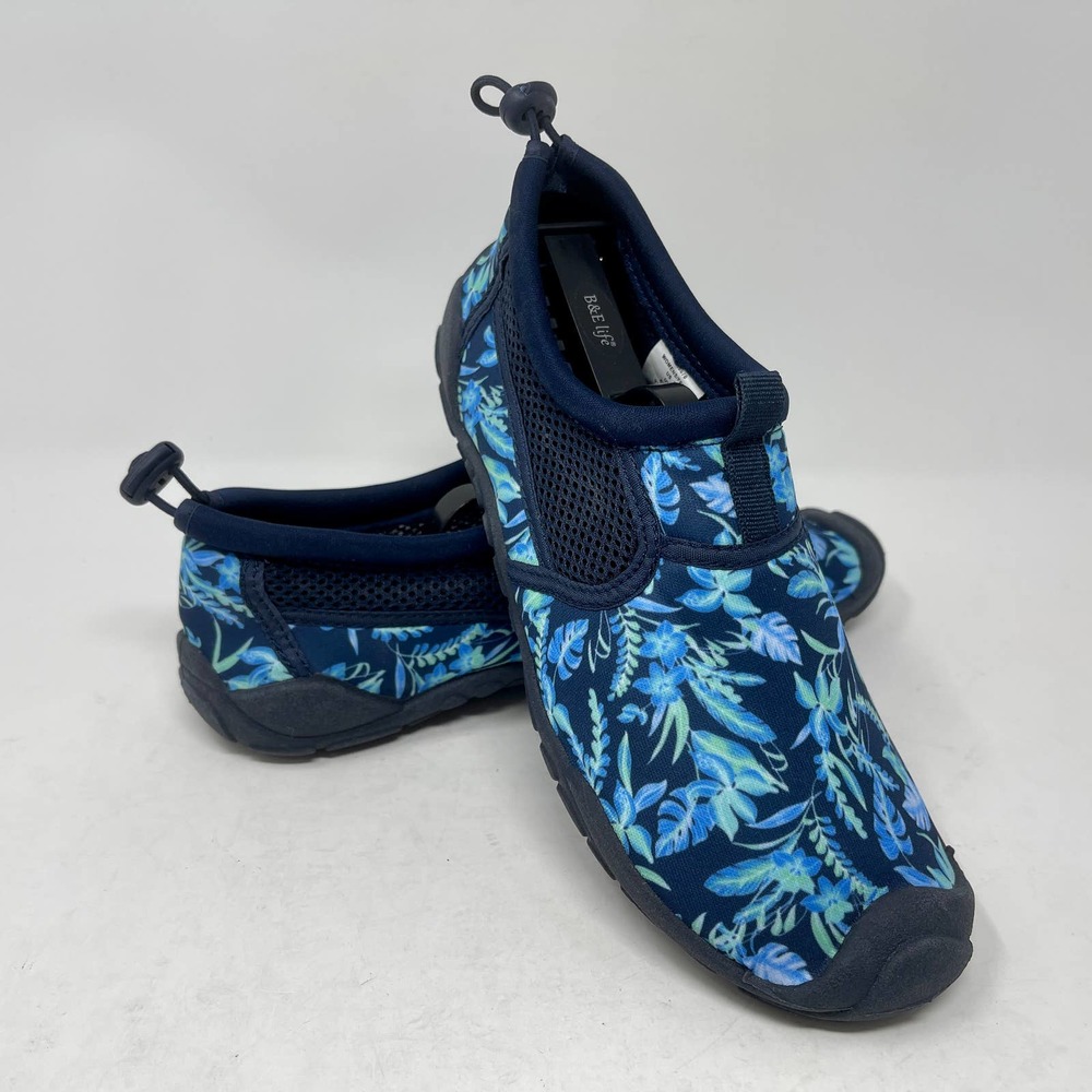 Lands End Water Shoes Women's Sz 7 Navy Floral 2400:J.7.1 - Picture 9 of 12
